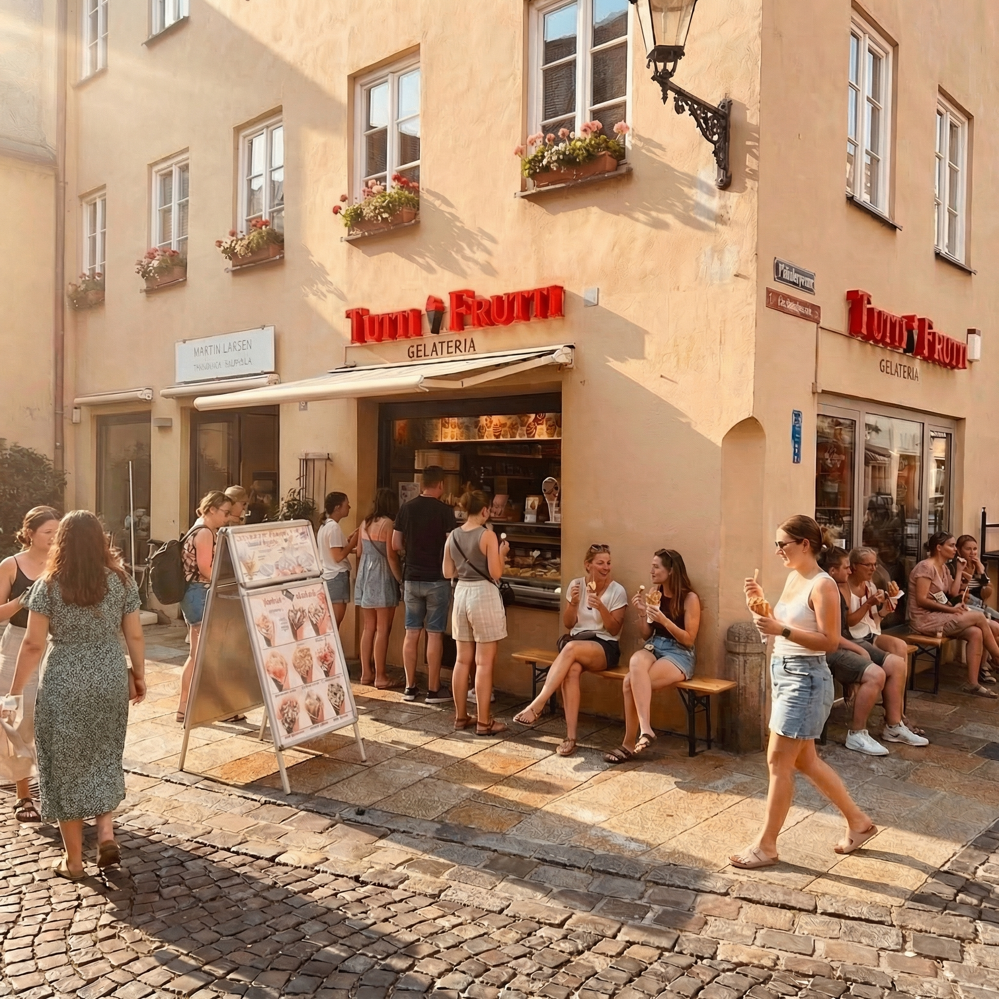 Tutti Frutti Eiscafé in der Augsburger Altstadt